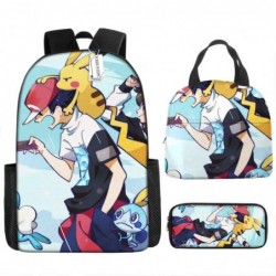 Size is onesize Pokemon backpack for boys lunch bag cartoon pencil case kit