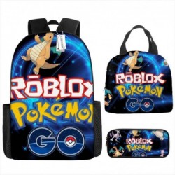 Size is onesize Pokemon backpack boys anime lunch bag fabric pencil case