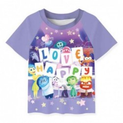 Size is 2T-3T(100cm) Girls' Inside Out 2 purple two-piece Homewear Short Sleeve Pajamas