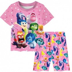 Size is 2T-3T(100cm) Girls' Inside Out 2 blue two-piece Pajamas Short Sleeve Pajamas