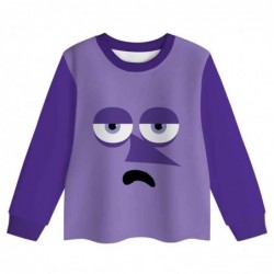 Size is 2T-3T(100cm) Ennui Inside Out 2 Pajamas Long Sleeve For girls two-piece purple Pajamas