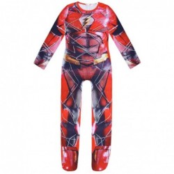 Size is 5T-6T(120cm) The Flash Costumes red Jumpsuit Halloween For kids with Mask