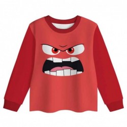 Size is 2T-3T(100cm) anger Inside Out 2 Pajamas Long Sleeve For kids two-piece Pajamas