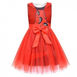 Size is 4T-5T(110cm) Girls' Descendants 4 red Sleeveless tutu dress birthday Costumes with glove