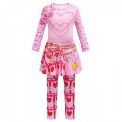 Size is 4T-5T(110cm) Girls' Descendants 4 pink Costumes Long Sleeve dress Halloween with glove