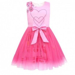 Size is 4T-5T(110cm) Girls' Descendants 4 pink Sleeveless tutu dress birthday Costumes with glove