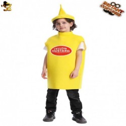 Size is S(4-6T) For kids kechup and yellow mustard Funny Costumes Halloween