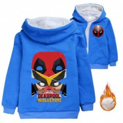 Size is 3T-4T(110cm) Girls'Winter coat cute deadpool fleece lined Zipper Front Hoodies 7 years old