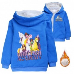 Size is 3T-4T(110cm) Girls'Winter coat unicorn acedemy fleece lined Zipper Front Hoodies 8 years old