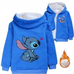 Size is 3T-4T(110cm) for kids Hoodies Lilo and Stitch fleece lined Sweatshirts Winter coat