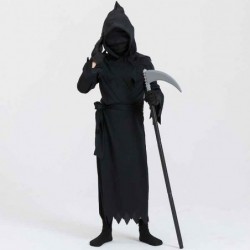 Size is S(5-7T) For kids horror Grim Reaper Costumes Halloween 7 years old