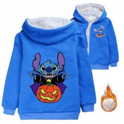 Size is 3T-4T(110cm) for kids Winter coat Lilo and Stitch Halloween fleece lined Zipper Front Hoodies