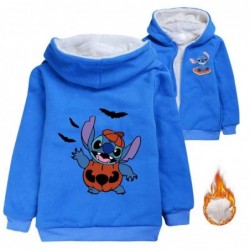 Size is 3T-4T(110cm) for kids Winter coat Lilo and Stitch Pumpkin fleece lined Zipper Front Hoodies