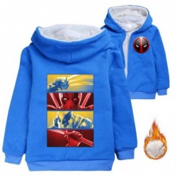 Size is 3T-4T(110cm) Deadpool Wolverine fleece lined Sweatshirts for kids Hoodies Winter coat