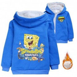 Size is 3T-4T(110cm) kids' Hoodies SpongeBob SquarePants Winter coat fleece lined Zipper Front