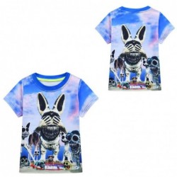 Size is 3T-4T(110cm) for kids' Zoonomaly Monster Long ears 1 Piece Short Sleeves blue T-shirt