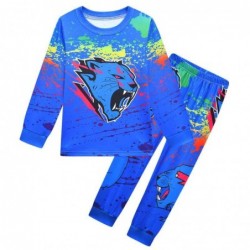 Size is 2T-3T(100cm) boys MR BEAST blue Pajamas Long Sleeve 2-piece Costumes