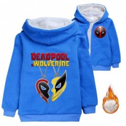 Size is 3T-4T(110cm) For boys deadpool Winter coat fleece Zipper Front lined Hoodies 7year old