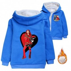 Size is 3T-4T(110cm) For girls Descendants 4 red Winter coat fleece Zipper Front lined Hoodies