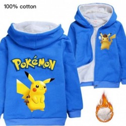 Size is 3T-4T(110cm) kids' Winter coat Pikachu yellow 2-piece Hoodies fleece lined Zipper Front