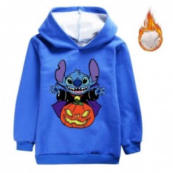 Size is 3T-4T(110cm) For kids stitch Pumpkin Halloween fleece lined Hoodies 8 year old