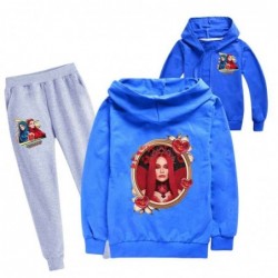 Size is 3T-4T(110cm) Descendants 4 Zipper Front Hoodies sets gray pants For kids 8 year old