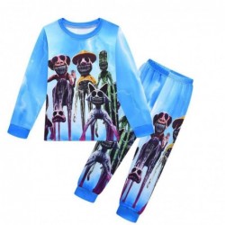 Size is 2T-3T(100cm) Kids Zoonomaly Monster 2-piece blue Pajamas Long Sleeve Costumes boys