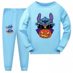 Size is 2T-3T(100cm) Girls' stitch Pumpkin Halloween Long Sleeve 2-piece Pajamas Costumes