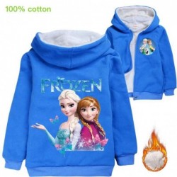 Size is 3T-4T(110cm) For girls Elsa Frozen 2 purple Winter coat fleece Zipper Front lined Hoodies