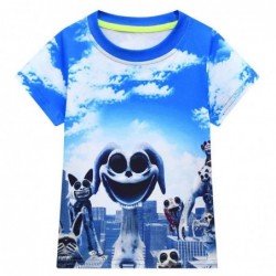 Size is 3T-4T(110cm) for kids' Zoonomaly Monster Big mouth 1 Piece Short Sleeves blue T-shirt