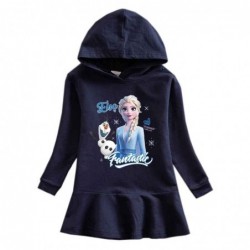 Size is 1T-2T(90cm) hoodies graphic Elsa Fantastic Sports cotton dress hoodie dress