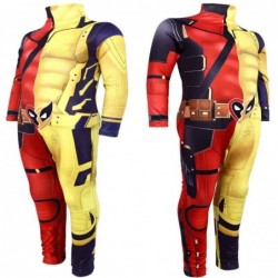 Size is 3T-4T(110cm) Kids' Deadpool Wolverine Costumes Halloween Jumpsuit