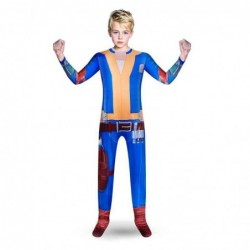 Size is 5T-6T(120cm) Teenager' Game Fallout 4 Call to Arms blue Costumes Halloween Jumpsuit with mask