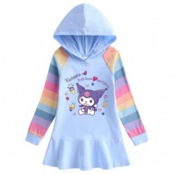 Size is 1T-2T(90cm) hoodies cute Kuromi sanrio cotton long-sleeved princess dress