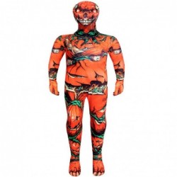 Size is 5T-6T(120cm) Kids' Scary Pumpkin Monster orange Costumes Halloween Jumpsuit