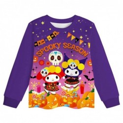 Size is 2T-3T(100cm) Kids Kulomi Long Sleeve 2-piece purple Pajamas Halloween pajama party