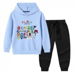 Size is 1T-2T(90cm) hoodies for boys Alphabet lore Two-piece pants for students