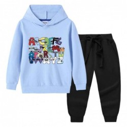 Size is 1T-2T(90cm) hoodies drawing Alphabet lore Long pants and long sleeves suit