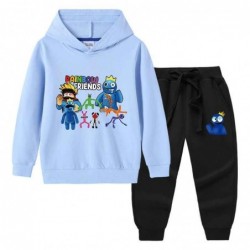 Size is 1T-2T(90cm) hoodies and sweatpants Rainbow friends Long sleeve two-piece set