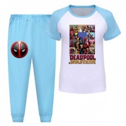 Size is 2T-3T(100cm) For girls Deadpool Wolverine summer Pajamas short Sleeve 2-piece Pajamas