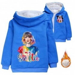 Size is 3T-4T(110cm) taylor swift Hoodies Winter coat Girls' fleece lined Zipper Front 8 years old