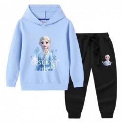 Size is 1T-2T(90cm) hoodies girls kids Frozen Elsa awaits a long-sleeved pantsuit