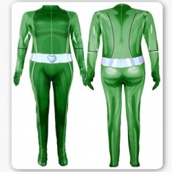 Size is Adult S Kids' Totally Spies Samantha Simpson green Costumes Halloween Jumpsuit