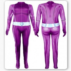 Size is Adult S Kids' Totally Spies Mandy purple Costumes Halloween Jumpsuit