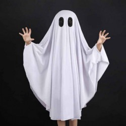 Size is S(80CM) halloween costumes for 8 year olds girl scary white ghost cape