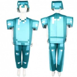 Size is 3T-4T(110cm) Teenager'minecraft green Costumes Halloween Jumpsuit