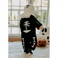 Size is 66cm scary toddler halloween costumes skull print onesies long sleeves