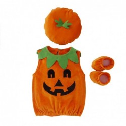 Size is 0-6M(80CM) 1 year old halloween costumes Cute round neck sleeveless pumpkin hat