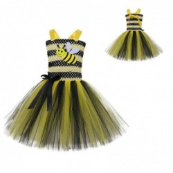 Size is S 2T-3T(100cm) Girls' cute Bees tutu Costumes Halloween birthday dress with Hair band