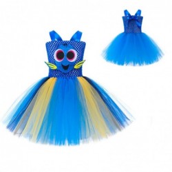 Size is S 2T-3T(100cm) Girls'blue clownfish tutu Costumes Halloween birthday dress with Hair band